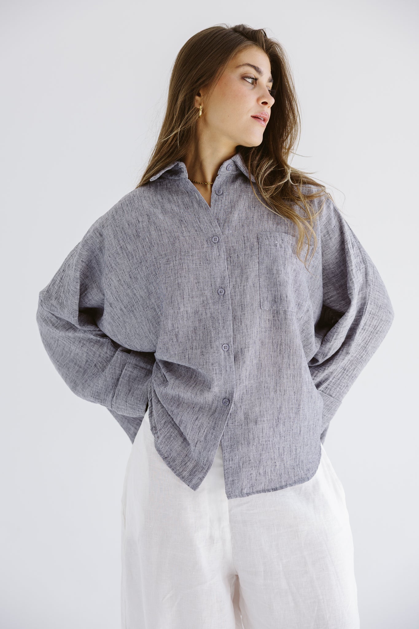 Must Have Linen Shirt Grey - AB ESSENTIALS