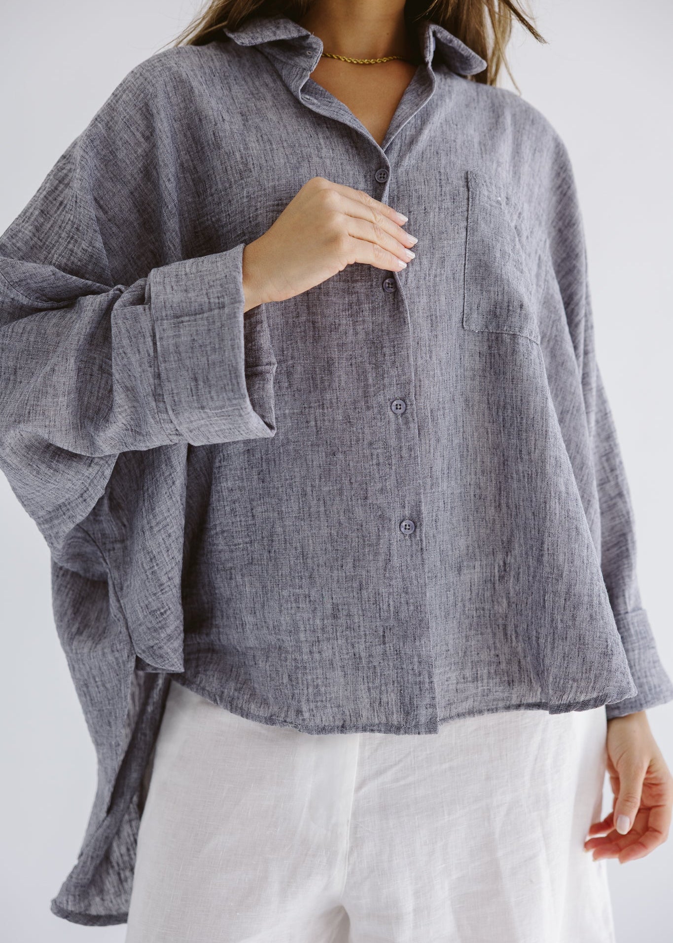 Must Have Linen Shirt Grey - AB ESSENTIALS