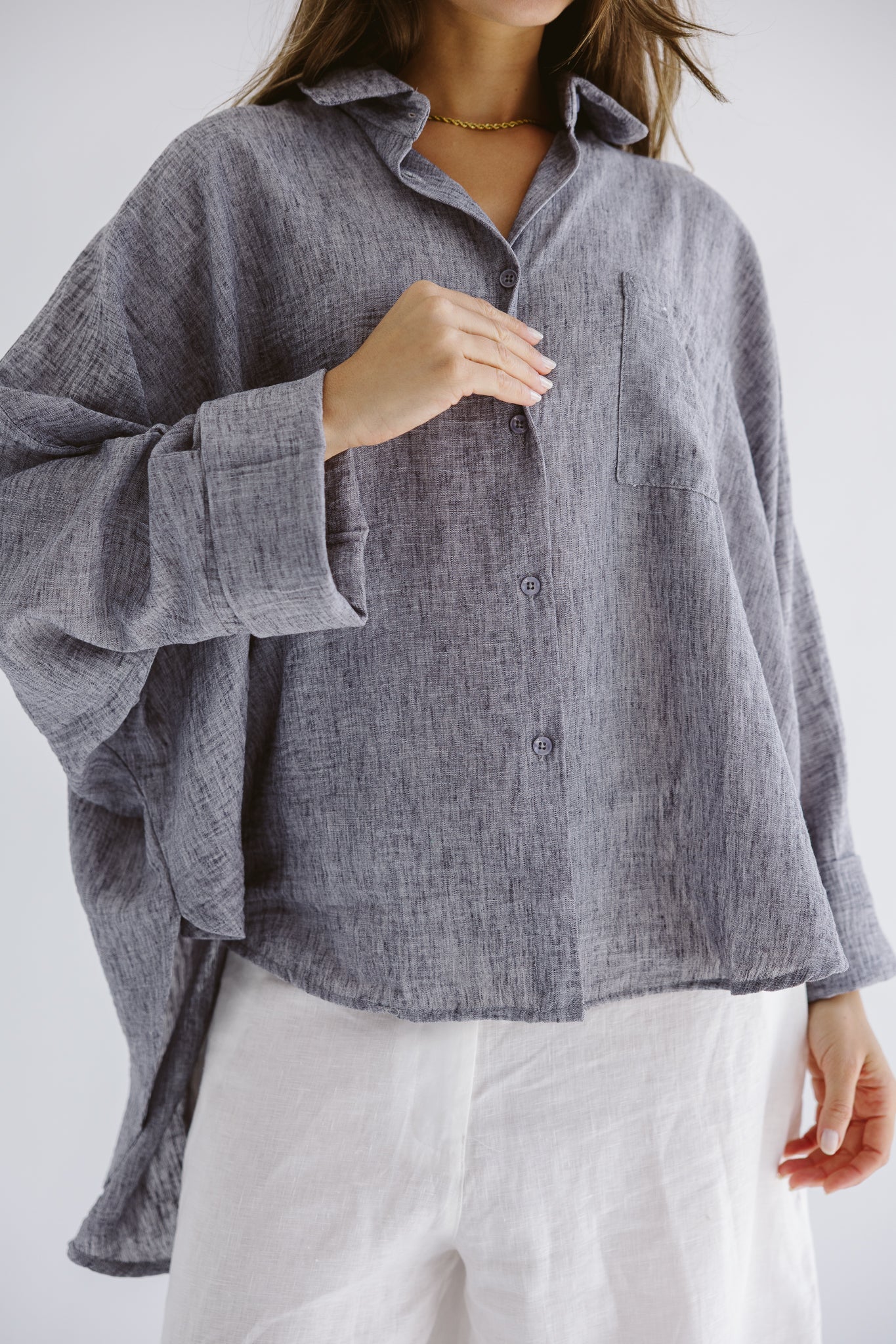 Must Have Linen Shirt Grey - AB ESSENTIALS