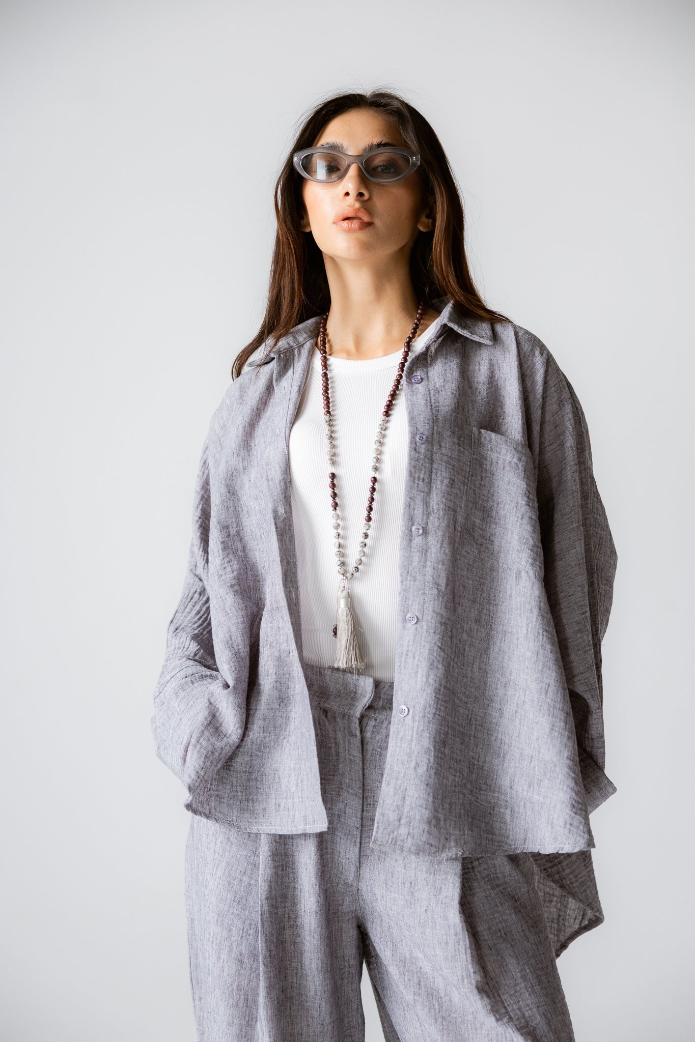 Must Have Linen Shirt Grey - AB ESSENTIALS