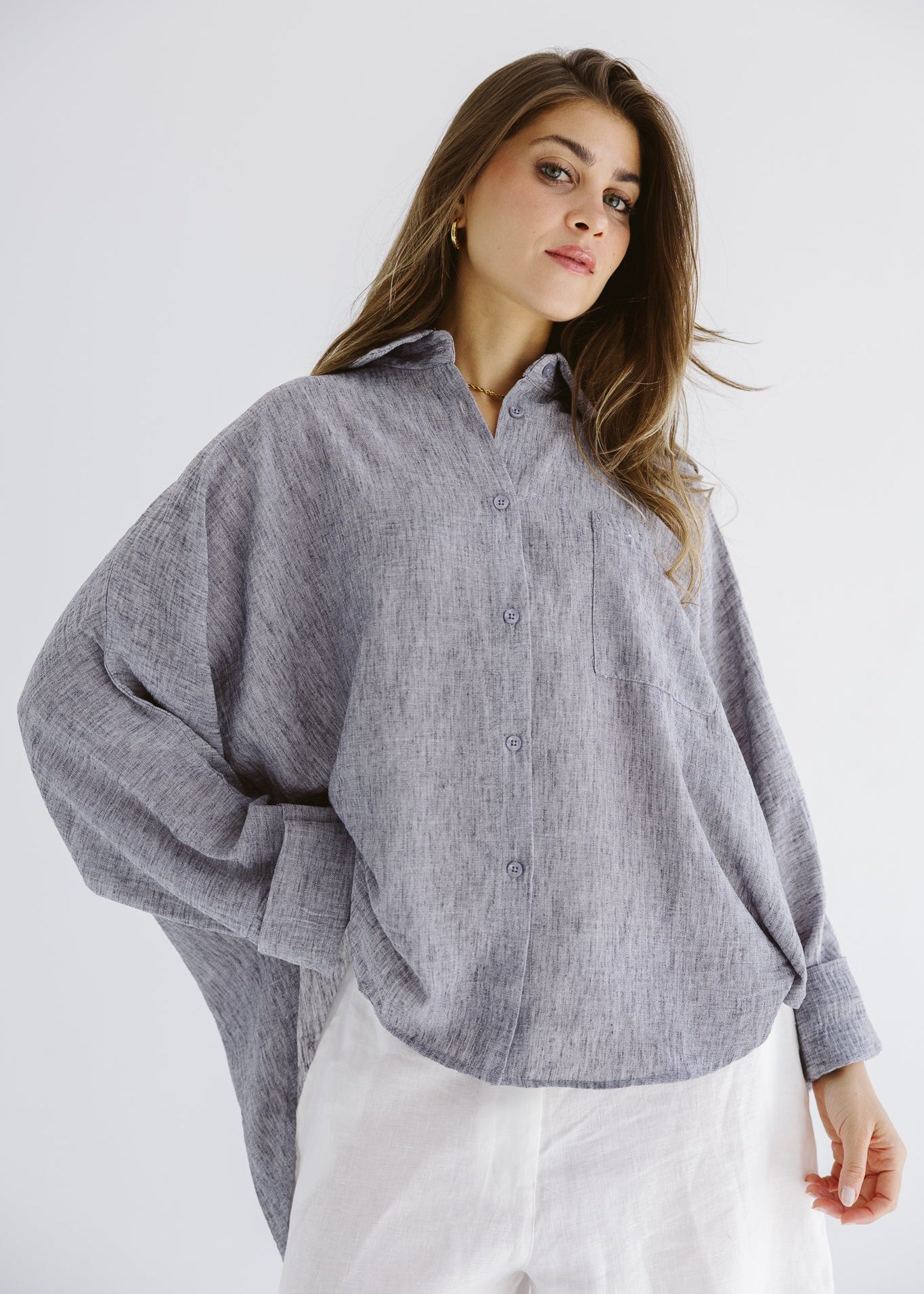 Must Have Linen Shirt Grey - AB ESSENTIALS