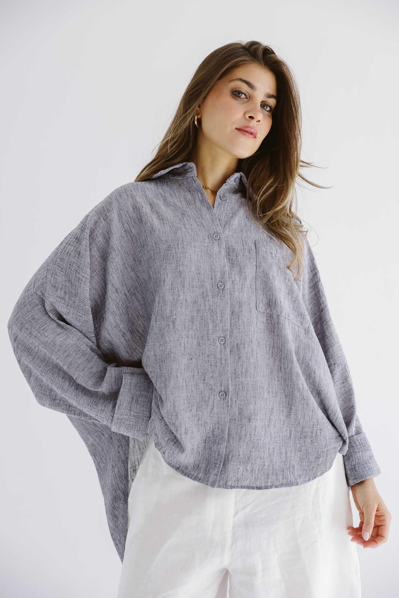 Must Have Linen Shirt Grey - AB ESSENTIALS
