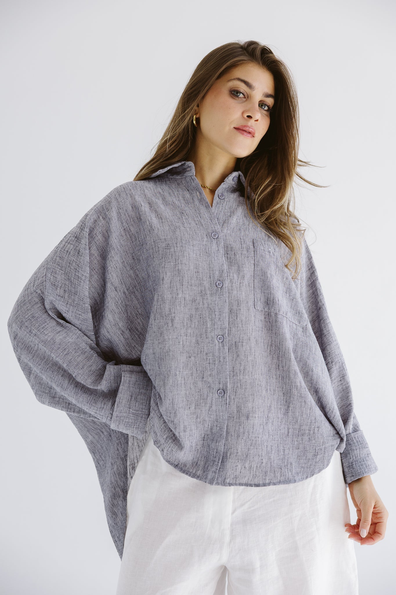 Must Have Linen Shirt Grey - AB ESSENTIALS