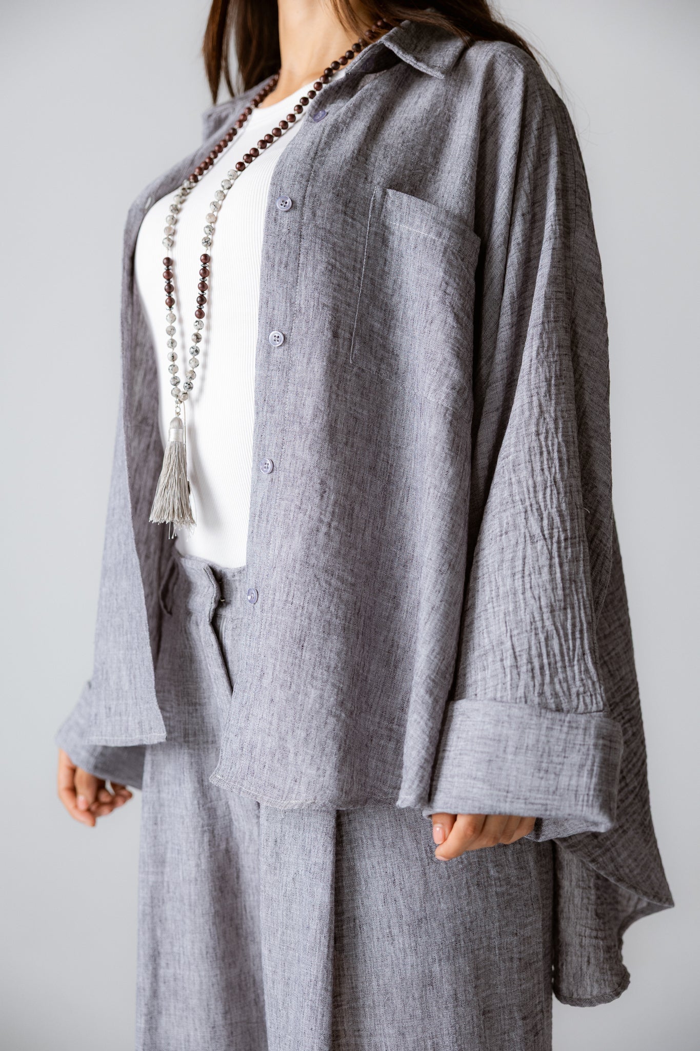 Must Have Linen Shirt Grey - AB ESSENTIALS