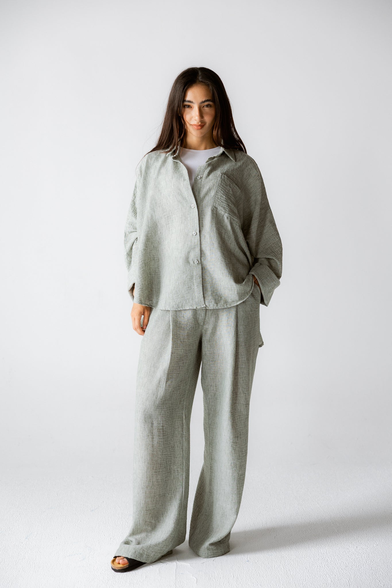 Must Have Linen Shirt Olive - AB ESSENTIALS