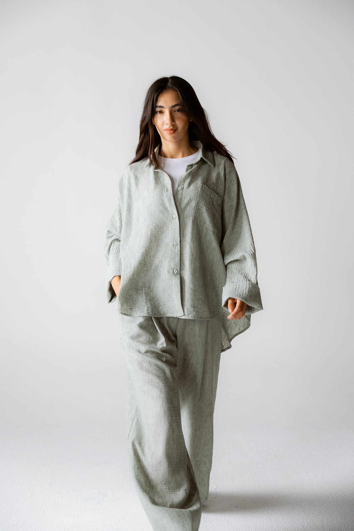 Must Have Linen Shirt Olive - AB ESSENTIALS