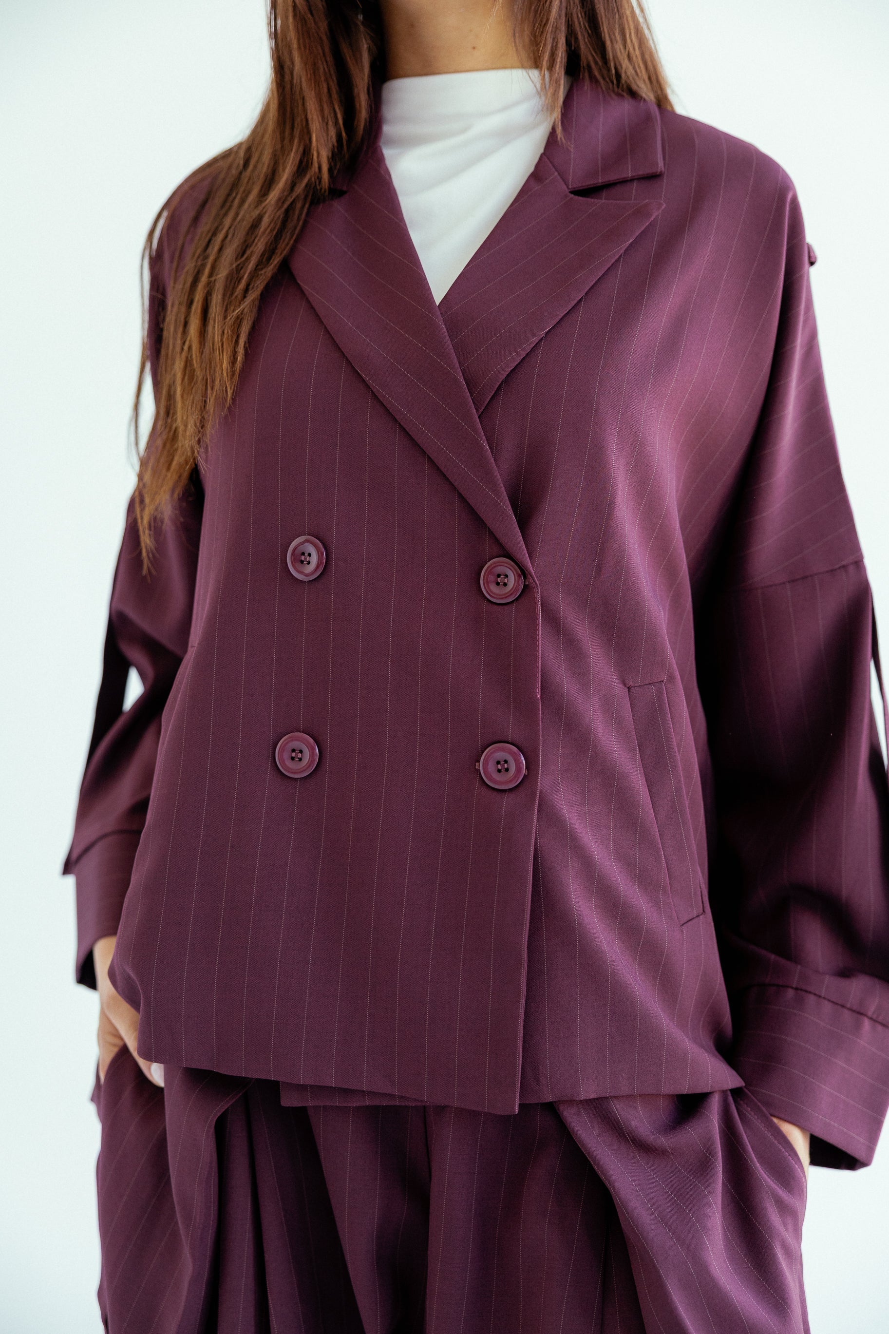 New Bestie Blazer Burgundy - AB ESSENTIALS