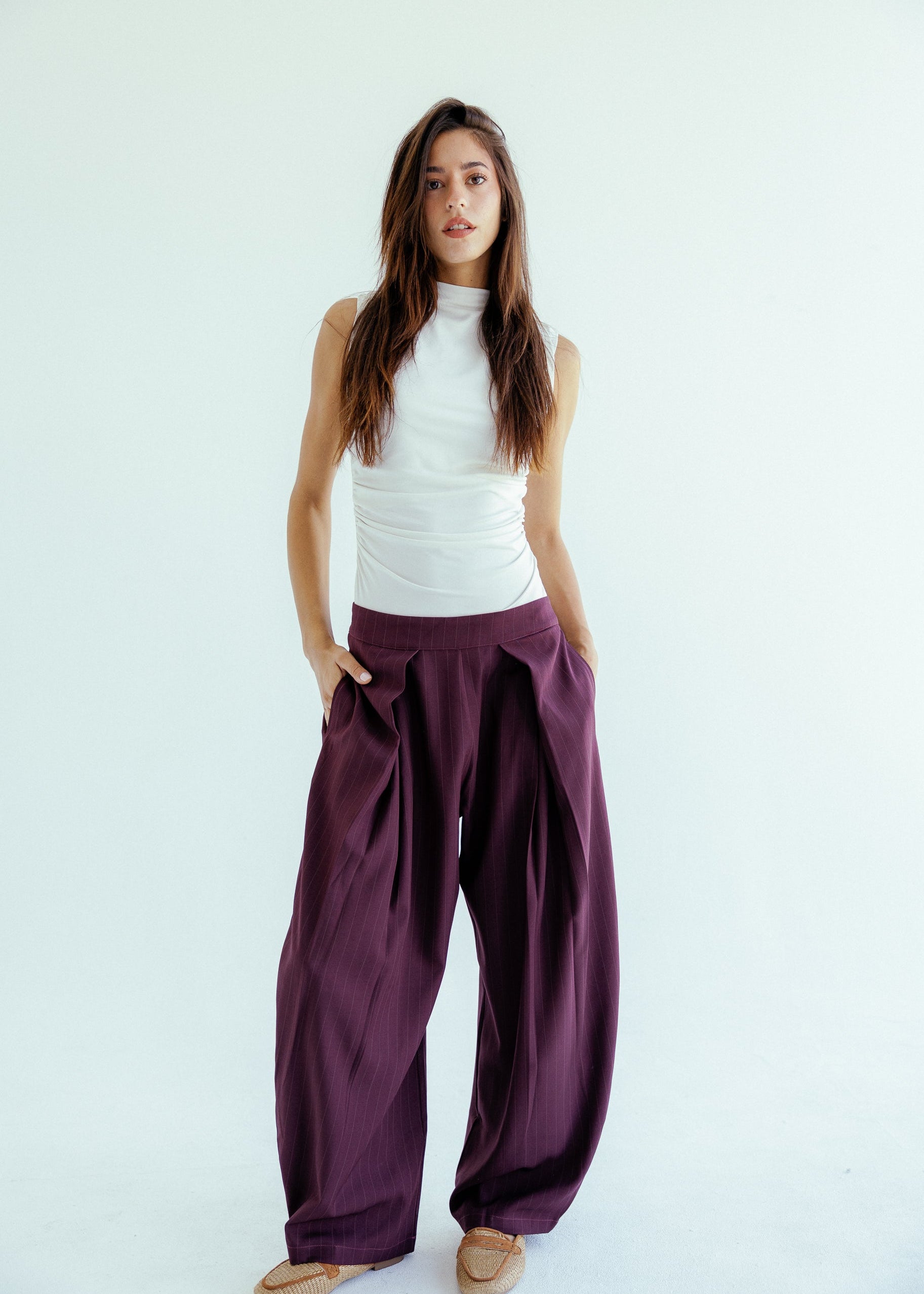 New Bestie Pants Burgundy - AB ESSENTIALS
