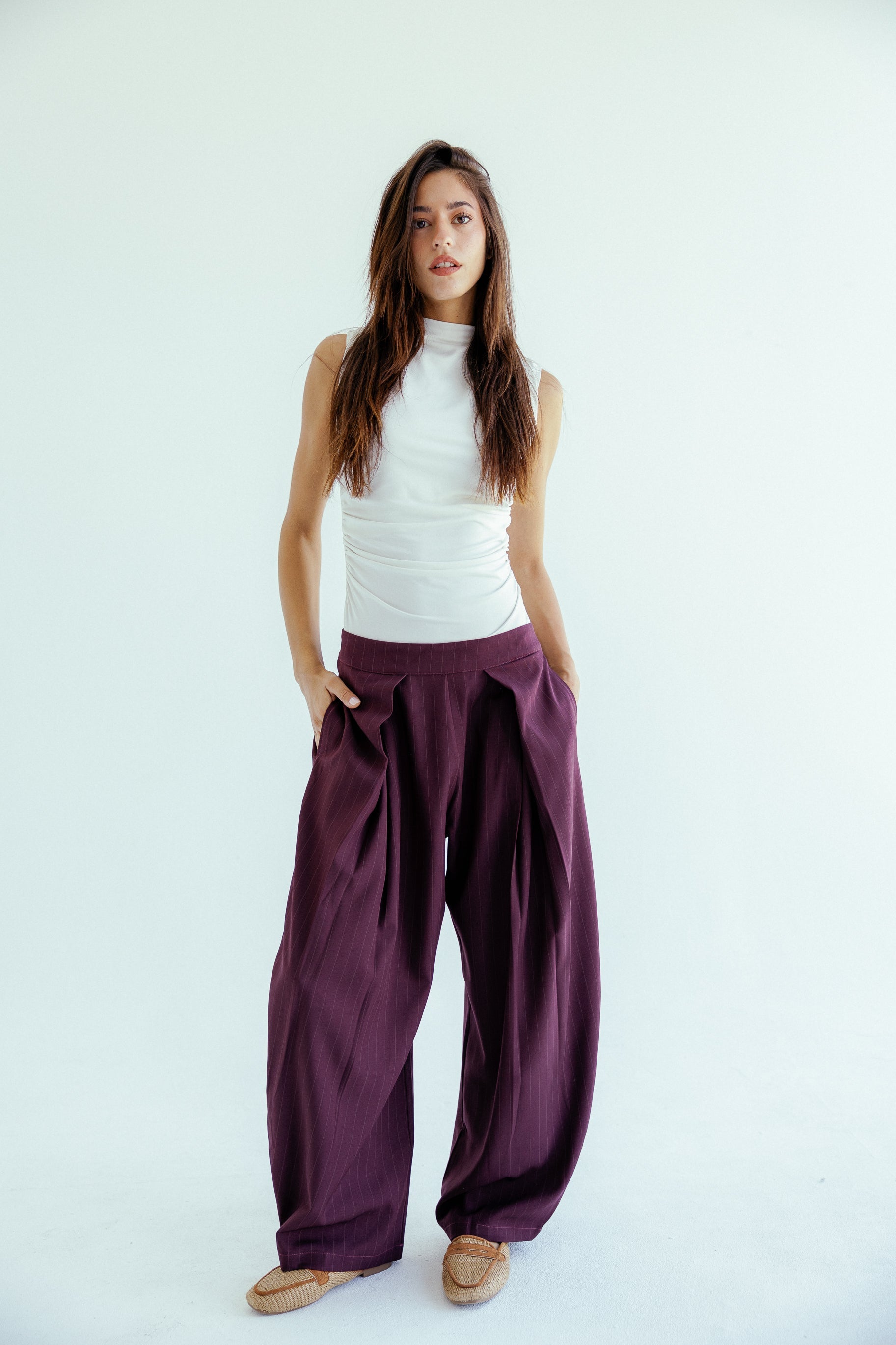New Bestie Pants Burgundy - AB ESSENTIALS