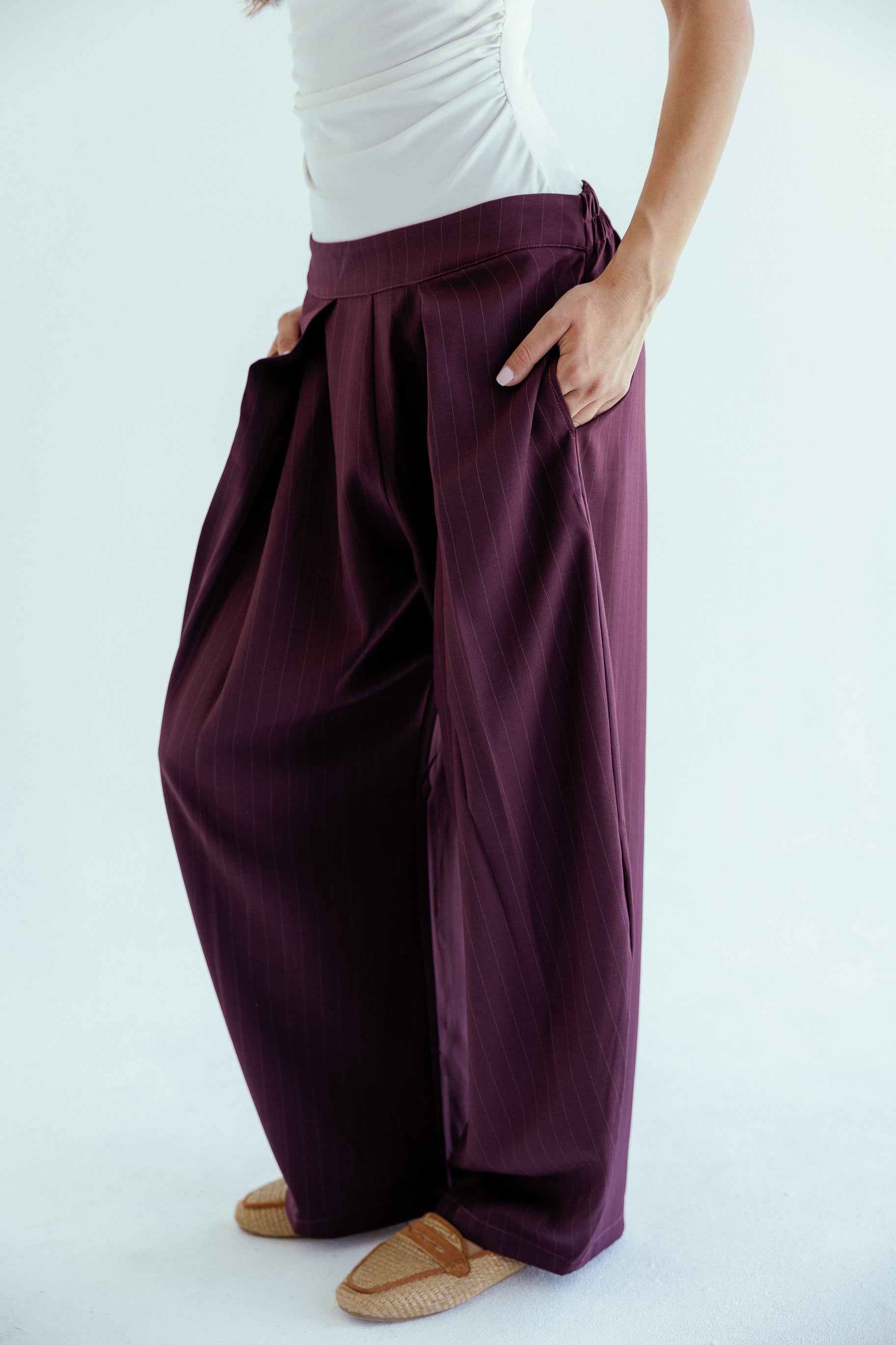 New Bestie Pants Burgundy - AB ESSENTIALS