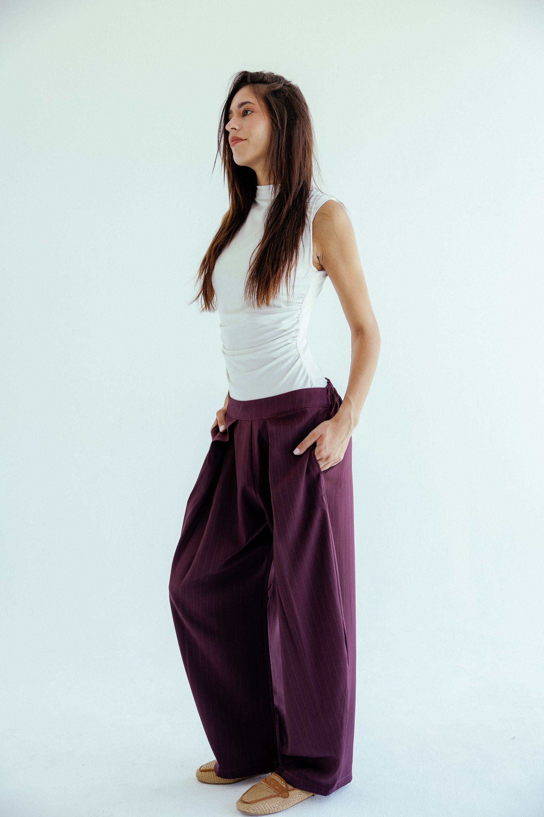 New Bestie Pants Burgundy - AB ESSENTIALS