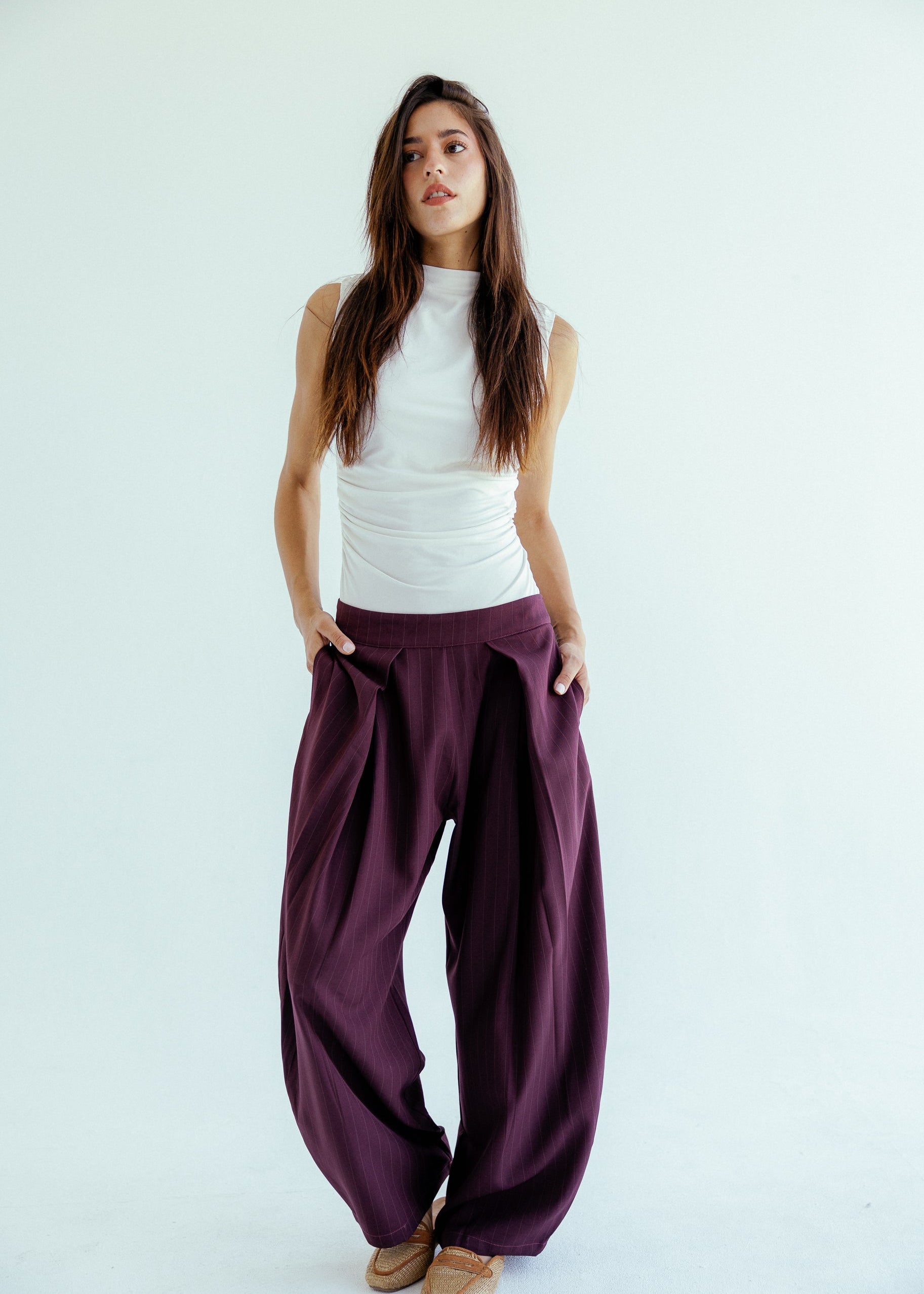 New Bestie Pants Burgundy - AB ESSENTIALS