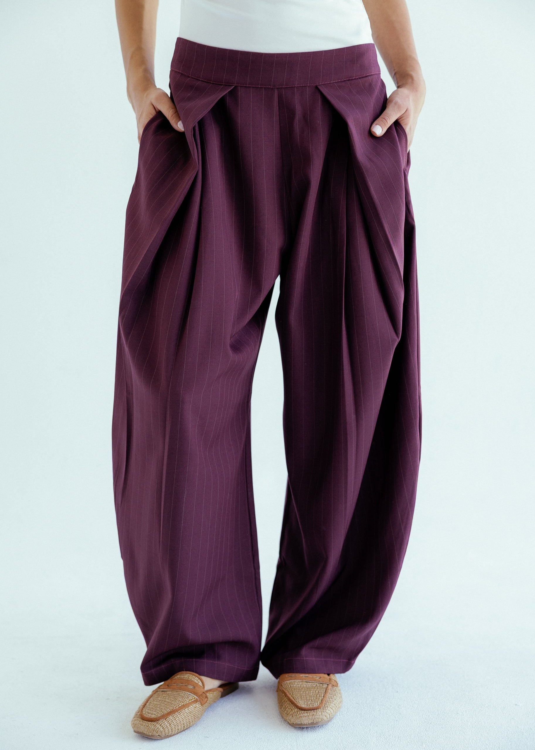 New Bestie Pants Burgundy - AB ESSENTIALS