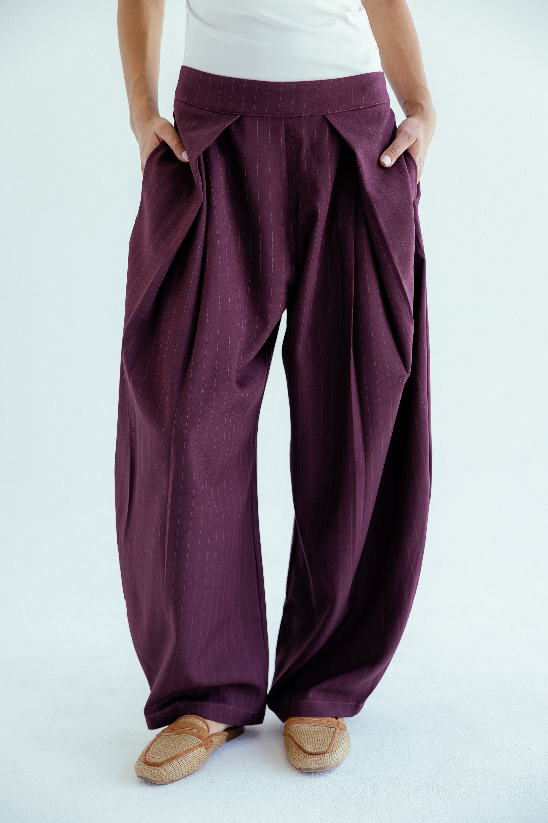 New Bestie Pants Burgundy - AB ESSENTIALS