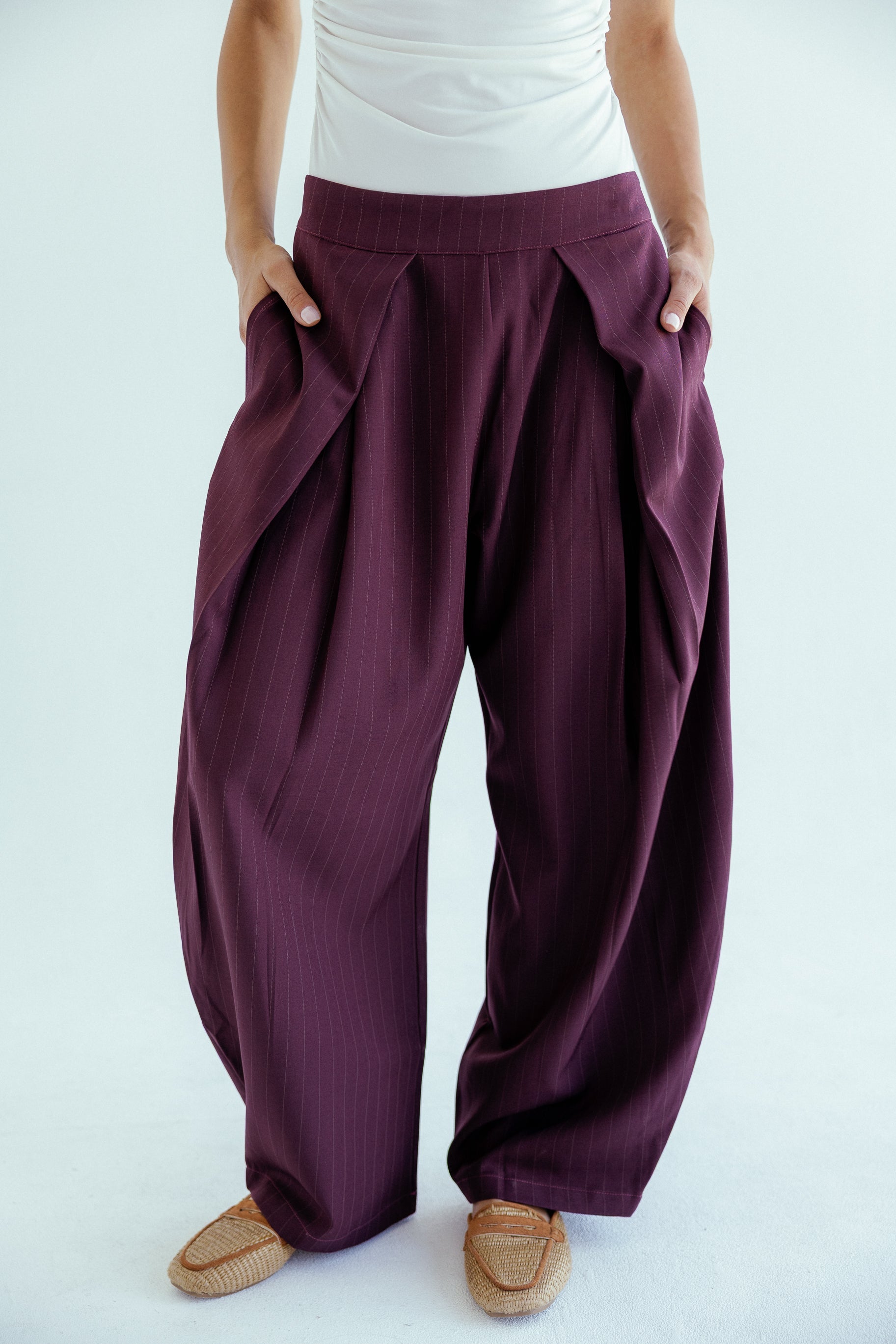 New Bestie Pants Burgundy - AB ESSENTIALS