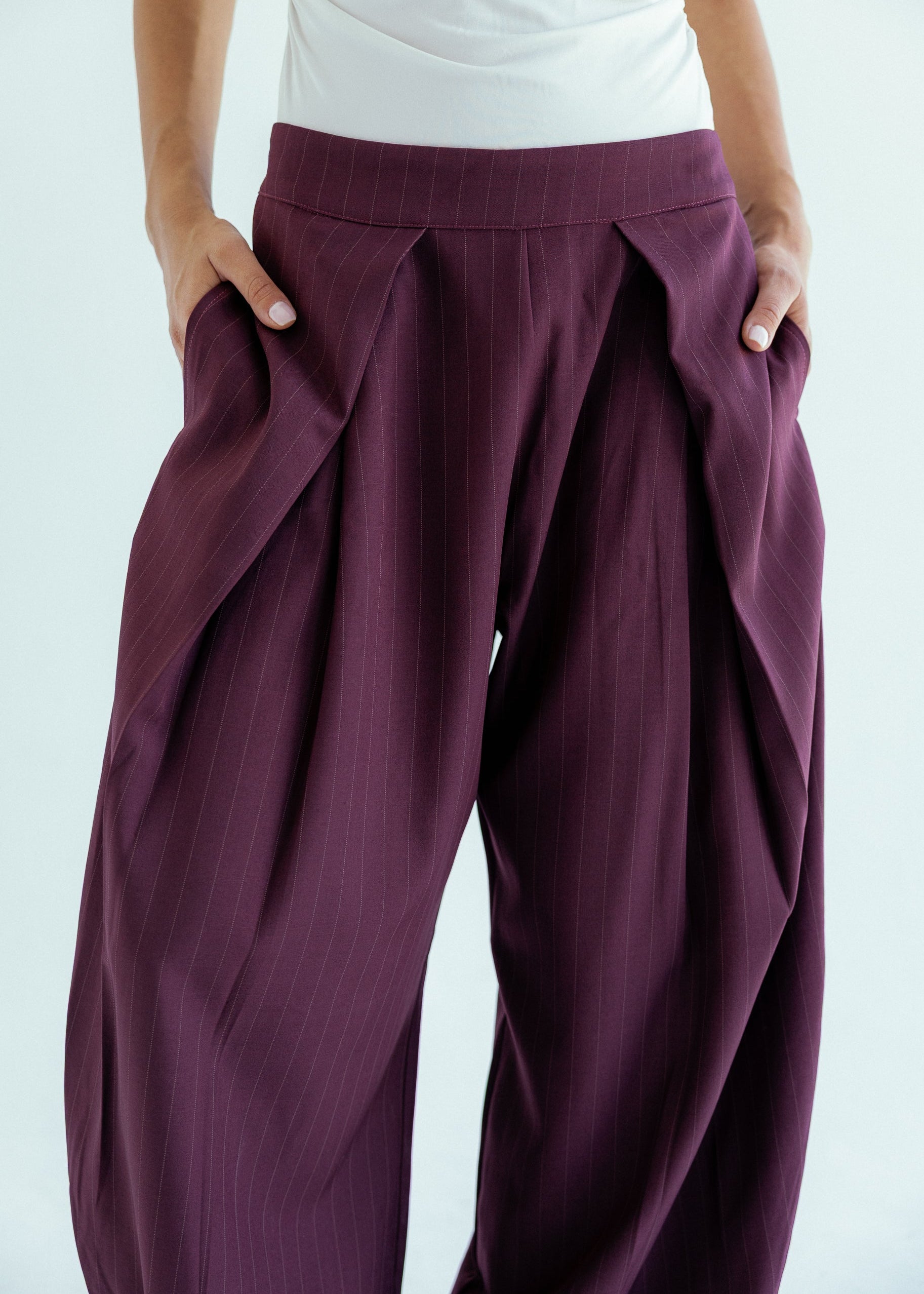 New Bestie Pants Burgundy - AB ESSENTIALS