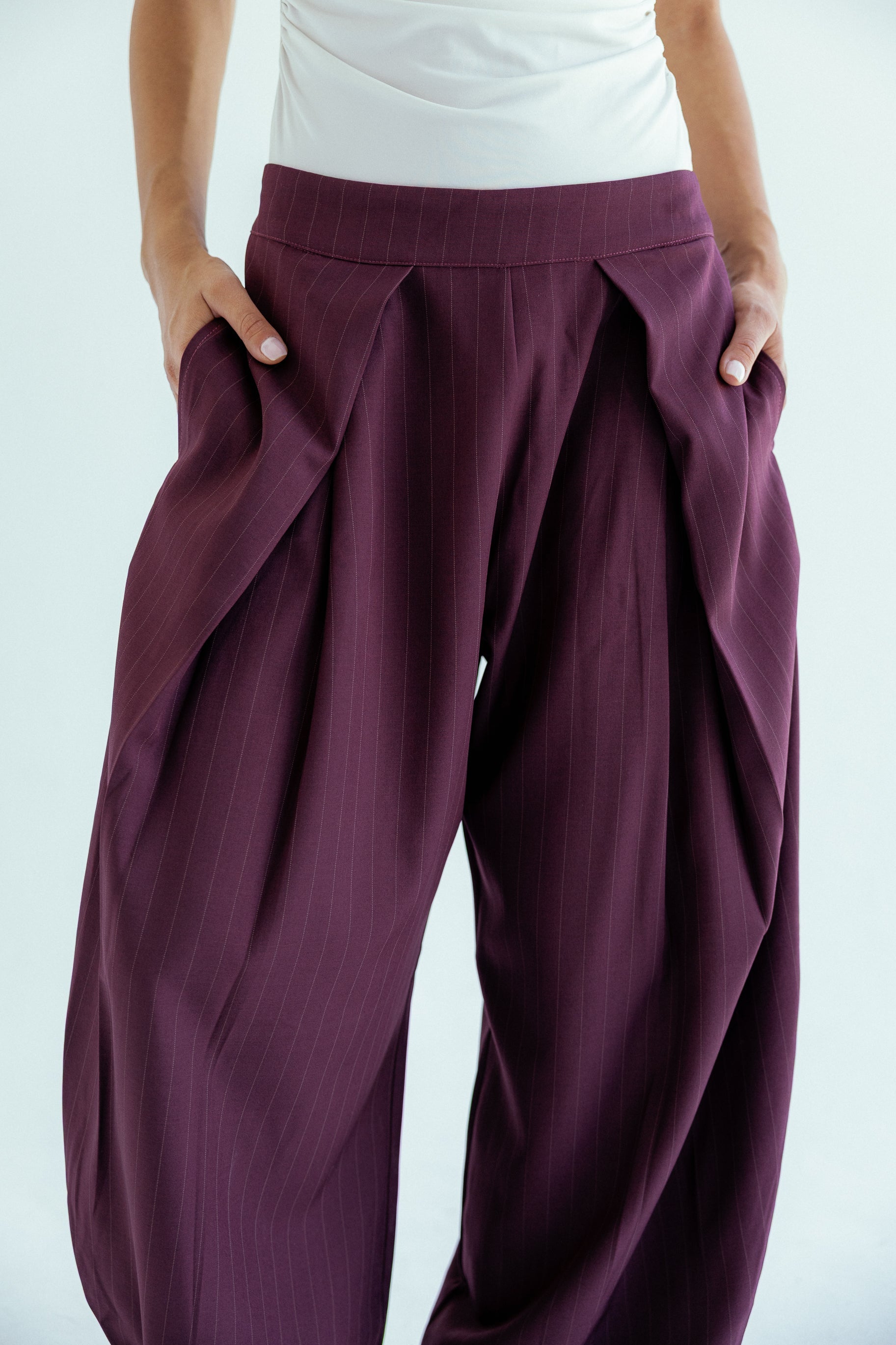 New Bestie Pants Burgundy - AB ESSENTIALS