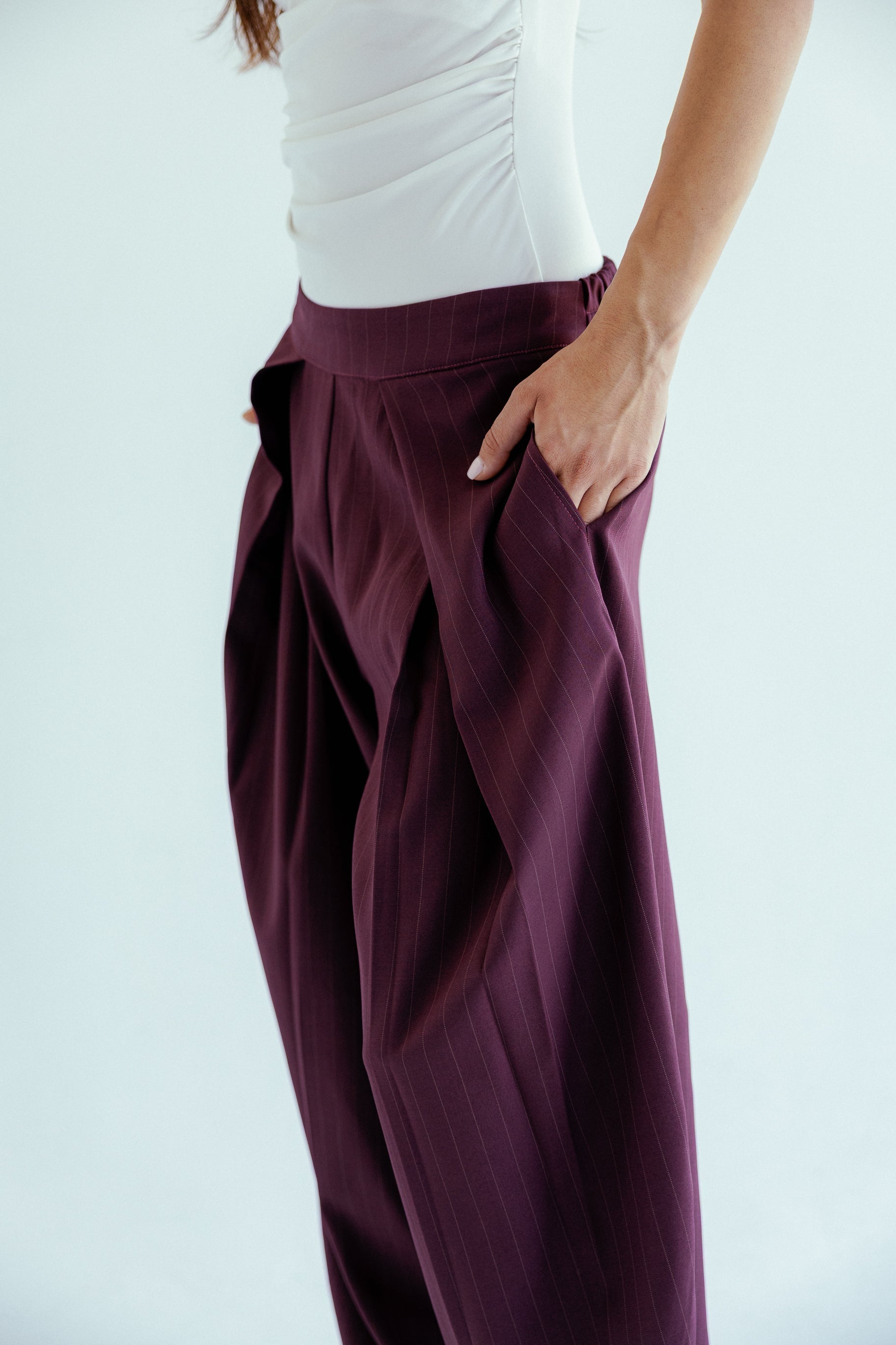 New Bestie Pants Burgundy - AB ESSENTIALS