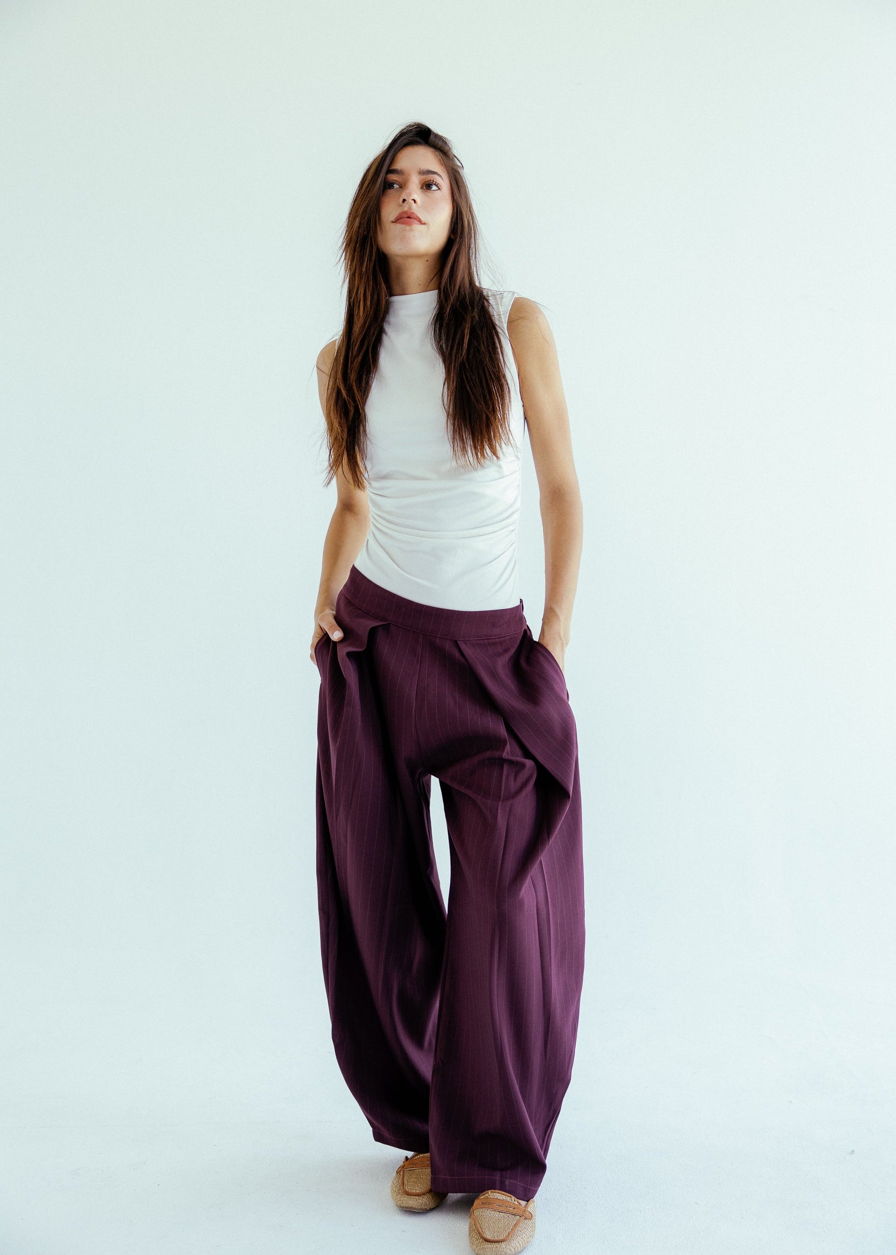 New Bestie Pants Burgundy - AB ESSENTIALS