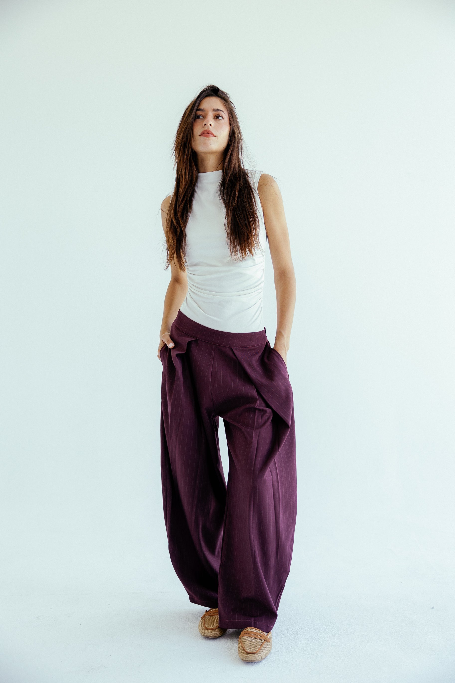 New Bestie Pants Burgundy - AB ESSENTIALS