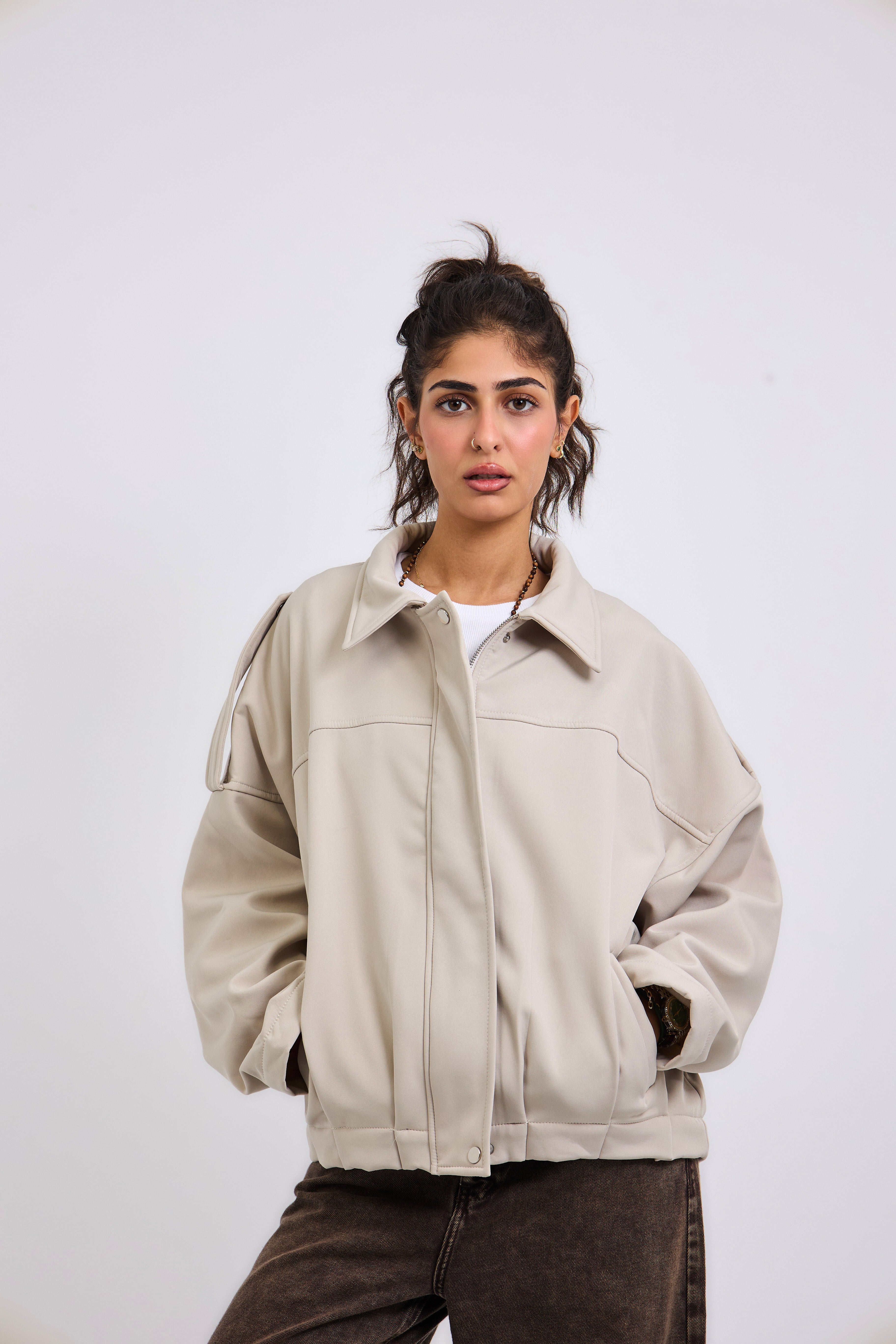 Power Jacket Beige - AB ESSENTIALS