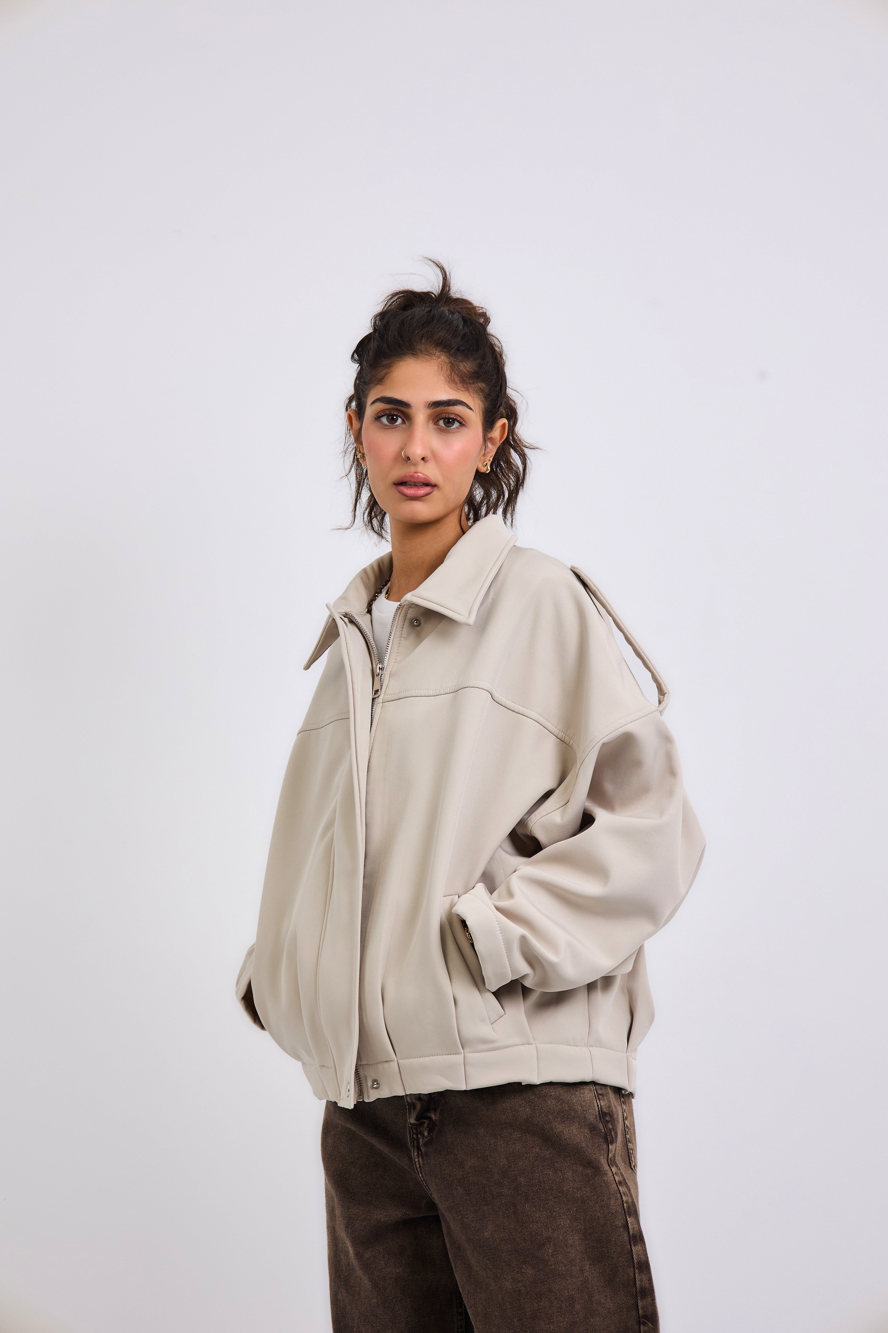 Power Jacket Beige - AB ESSENTIALS