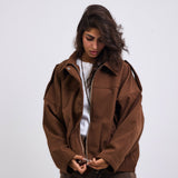 Power Jacket Brown - AB ESSENTIALS