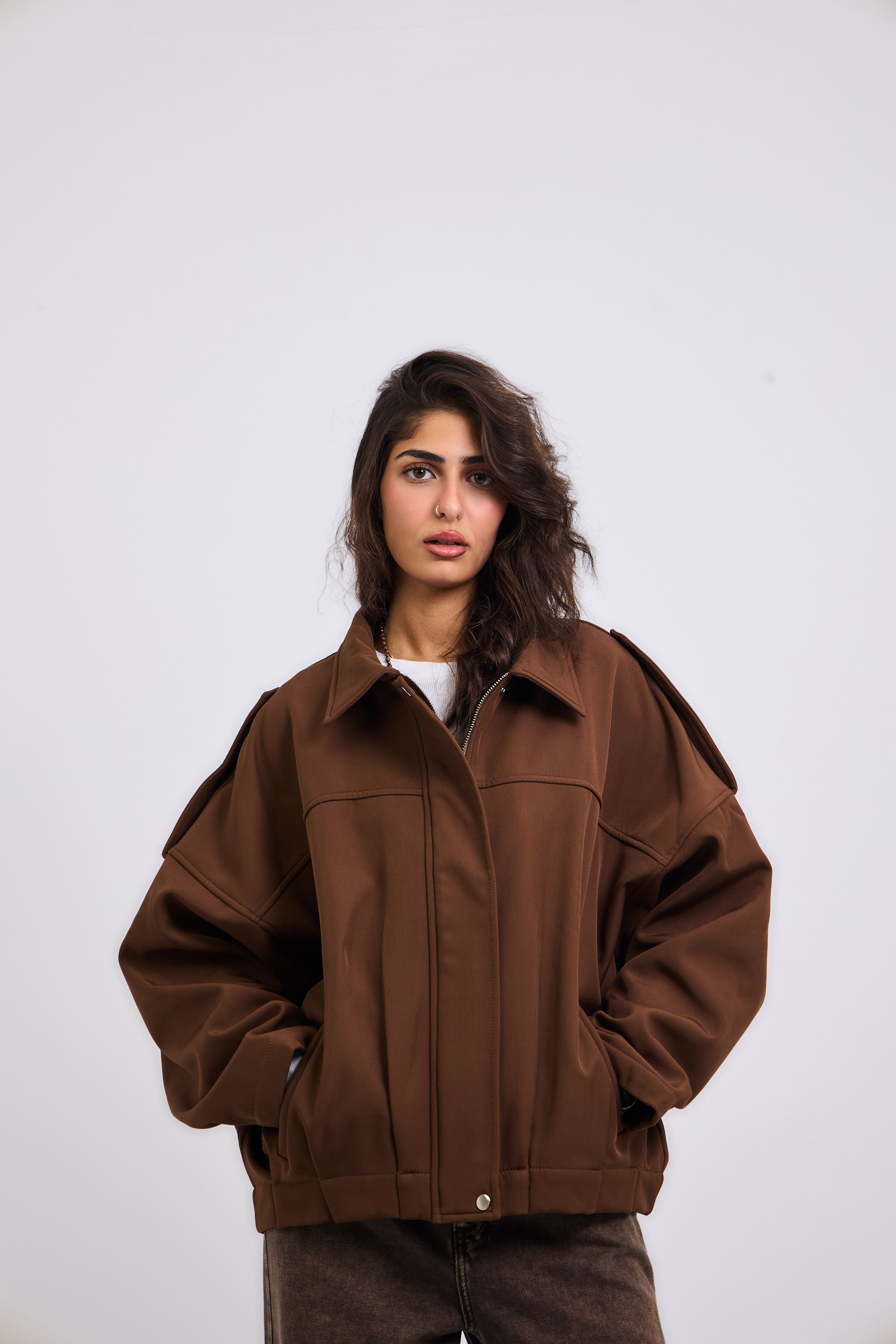 Power Jacket Brown - AB ESSENTIALS