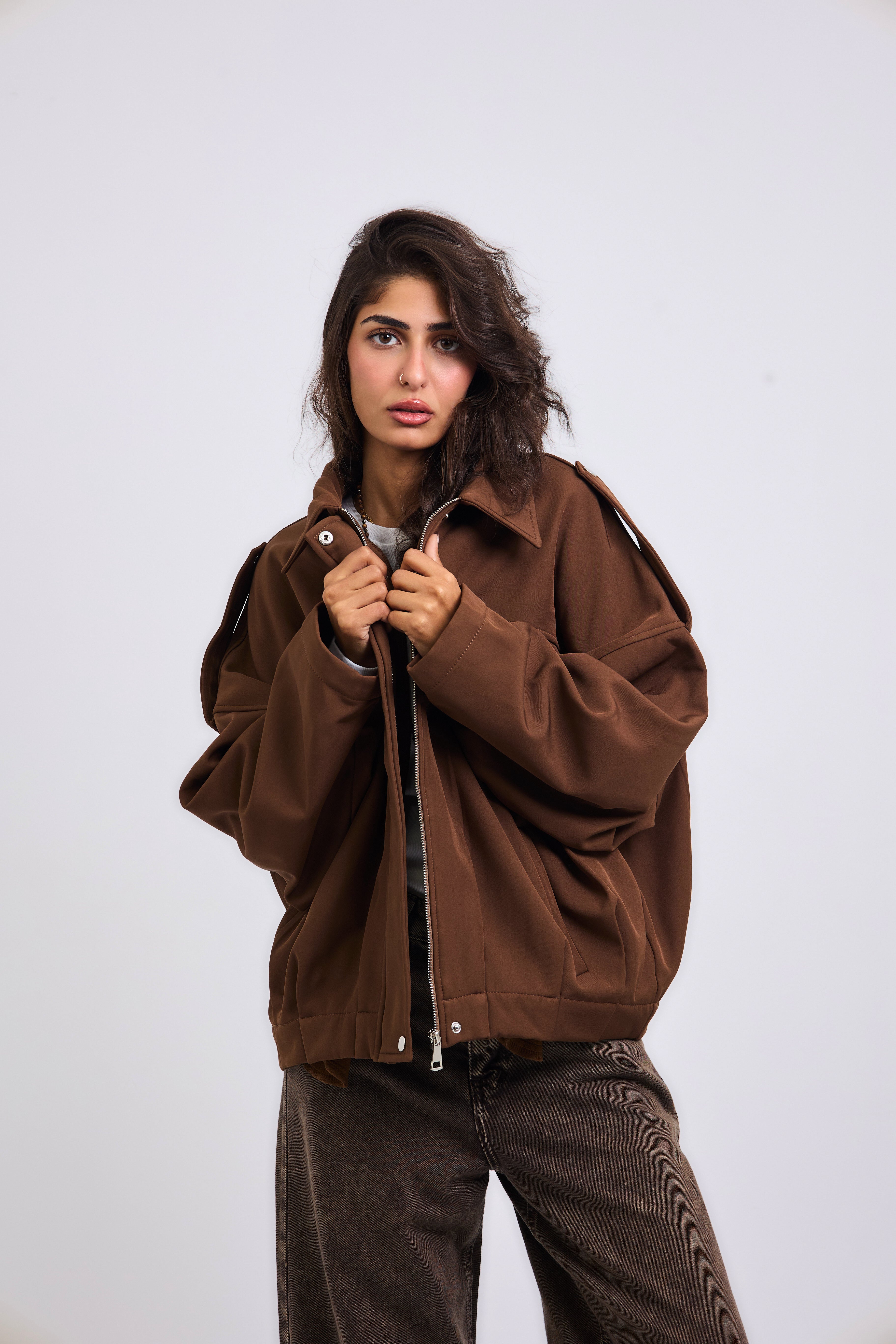 Power Jacket Brown - AB ESSENTIALS