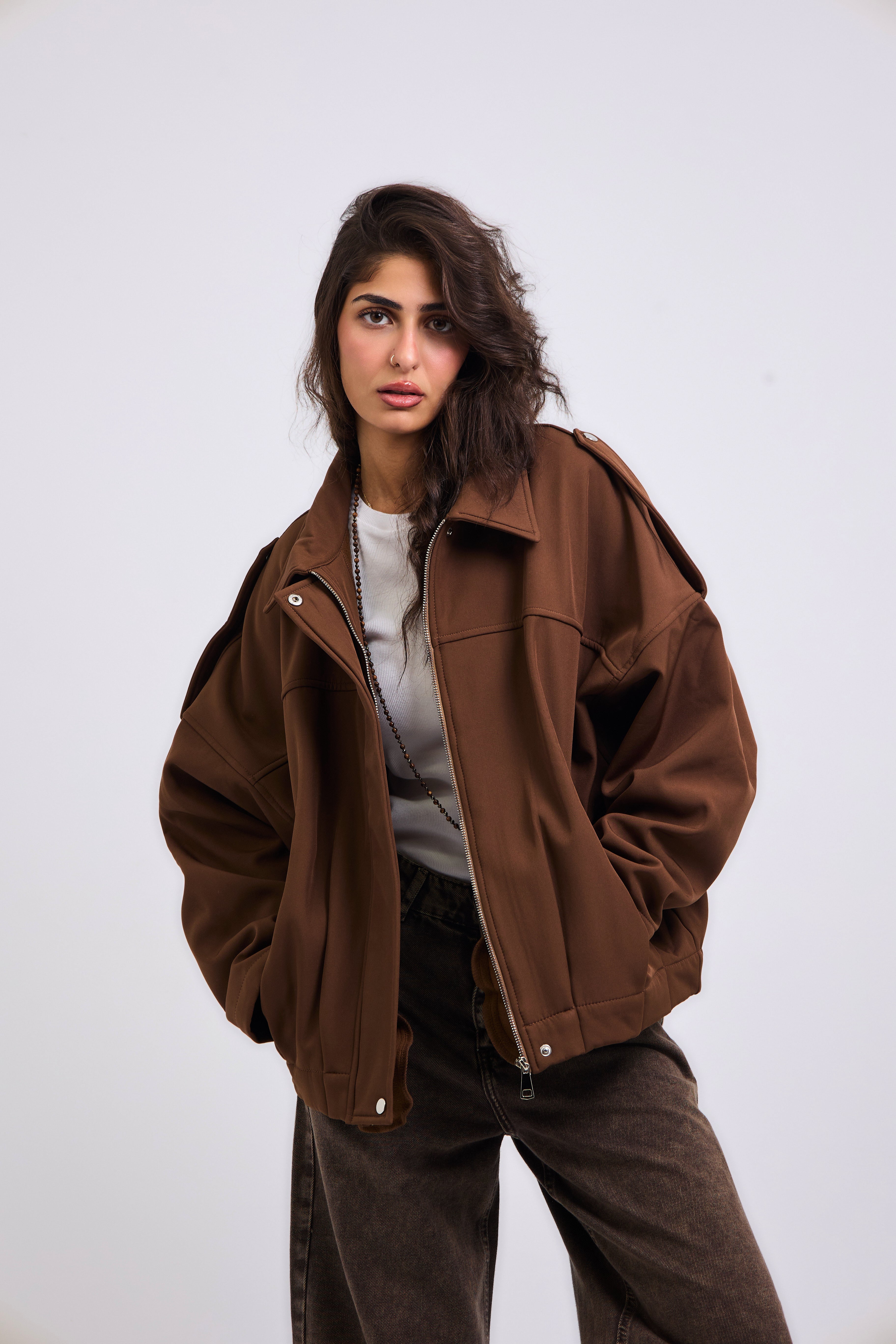 Power Jacket Brown - AB ESSENTIALS