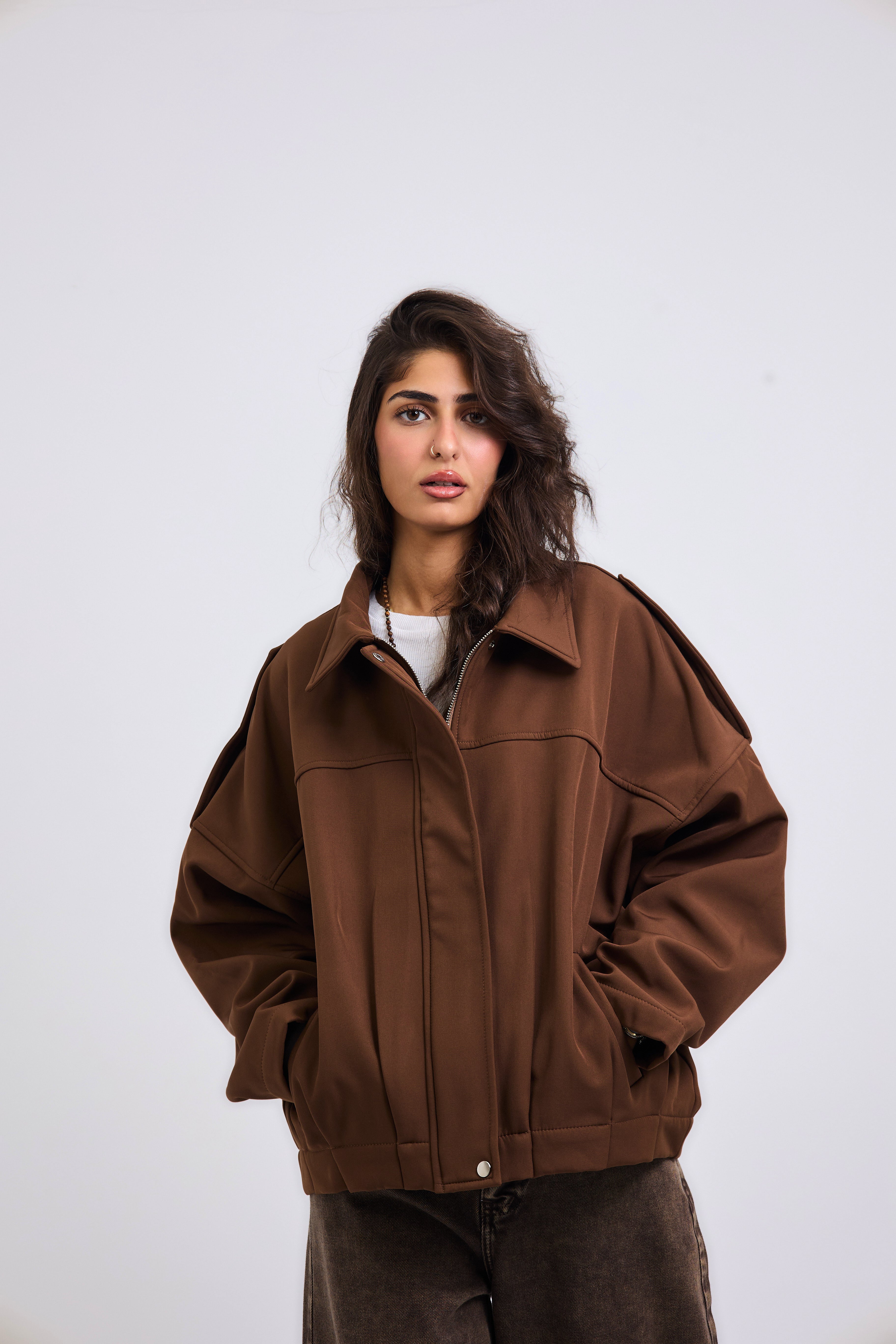 Power Jacket Brown - AB ESSENTIALS