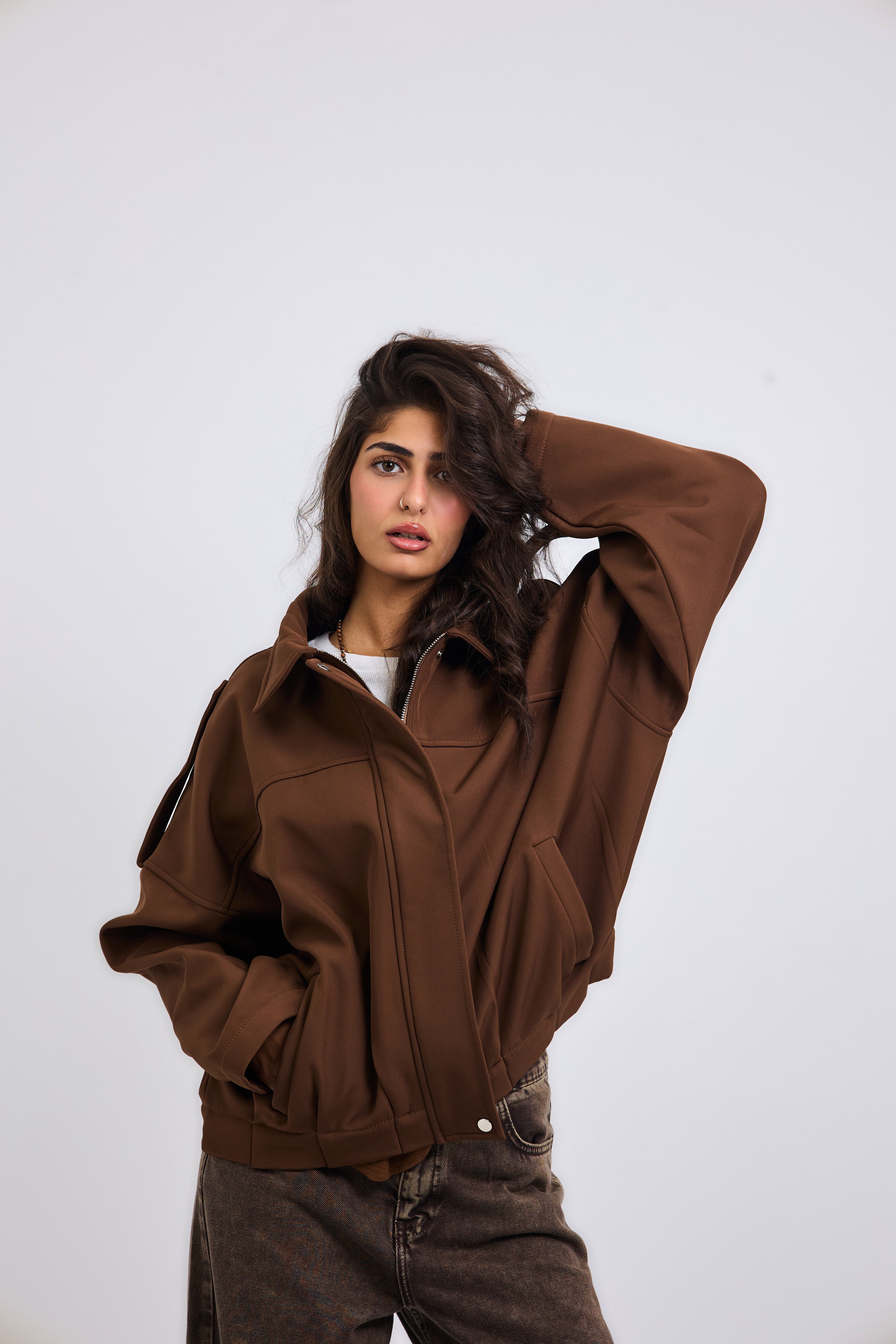 Power Jacket Brown - AB ESSENTIALS