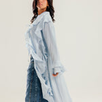 Ruffled Cardigan Baby Blue - AB ESSENTIALS