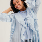 Ruffled Cardigan Baby Blue - AB ESSENTIALS
