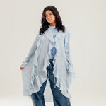 Ruffled Cardigan Baby Blue - AB ESSENTIALS