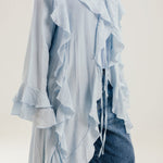 Ruffled Cardigan Baby Blue - AB ESSENTIALS
