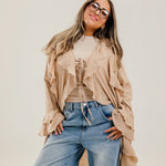 Ruffled Cardigan Cafe - AB ESSENTIALS