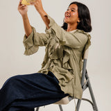 Ruffled Top Olive - AB ESSENTIALS