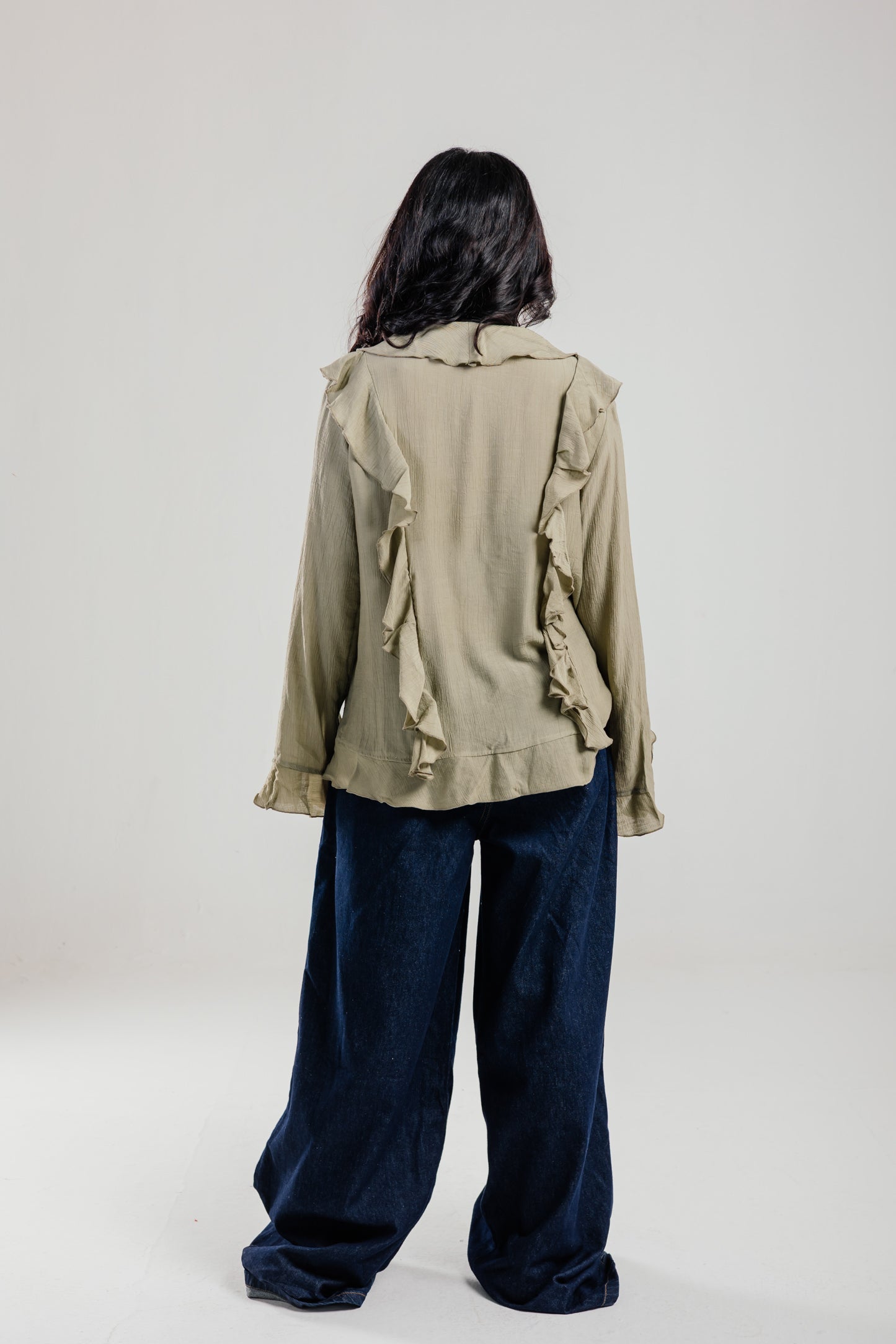 Ruffled Top Olive - AB ESSENTIALS