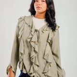 Ruffled Top Olive - AB ESSENTIALS