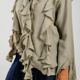 Ruffled Top Olive - AB ESSENTIALS