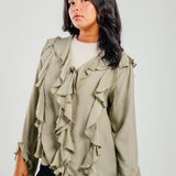 Ruffled Top Olive - AB ESSENTIALS