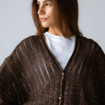 Sandy Crochet Shimmer Cardigan Brown - AB ESSENTIALS