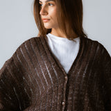 Sandy Crochet Shimmer Cardigan Brown - AB ESSENTIALS