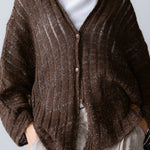 Sandy Crochet Shimmer Cardigan Brown - AB ESSENTIALS