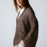 Sandy Crochet Shimmer Cardigan Brown - AB ESSENTIALS