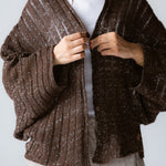 Sandy Crochet Shimmer Cardigan Brown - AB ESSENTIALS
