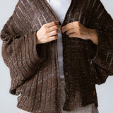 Sandy Crochet Shimmer Cardigan Brown - AB ESSENTIALS