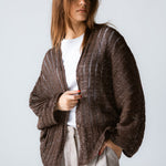 Sandy Crochet Shimmer Cardigan Brown - AB ESSENTIALS