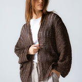 Sandy Crochet Shimmer Cardigan Brown - AB ESSENTIALS